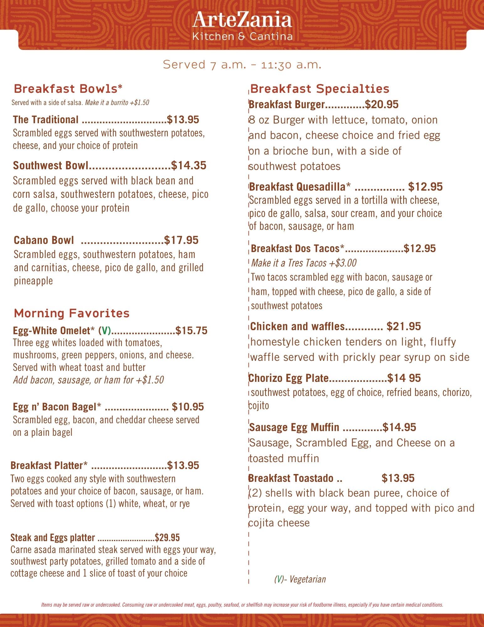 Breakfast Menu
